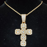 Hip Hop Praça Cruz Colar de Pingente para Homens e Mulheres, 13mm Corrente Cubana, Iced Out Bling Colares, Moda Charme Jóias, Novo