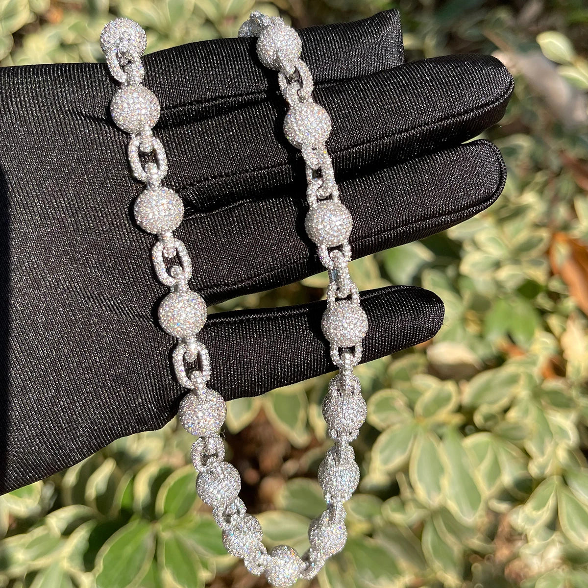 Corrente de bola gelada com letra bolha para homens, colar gargantilha micro pave, joias da moda hip hop, encantos bling