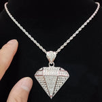 Masculino feminino hip hop cônico pingente colar com 14mm corrente cubana hiphop gelado pingentes colares moda punk jóias presentes