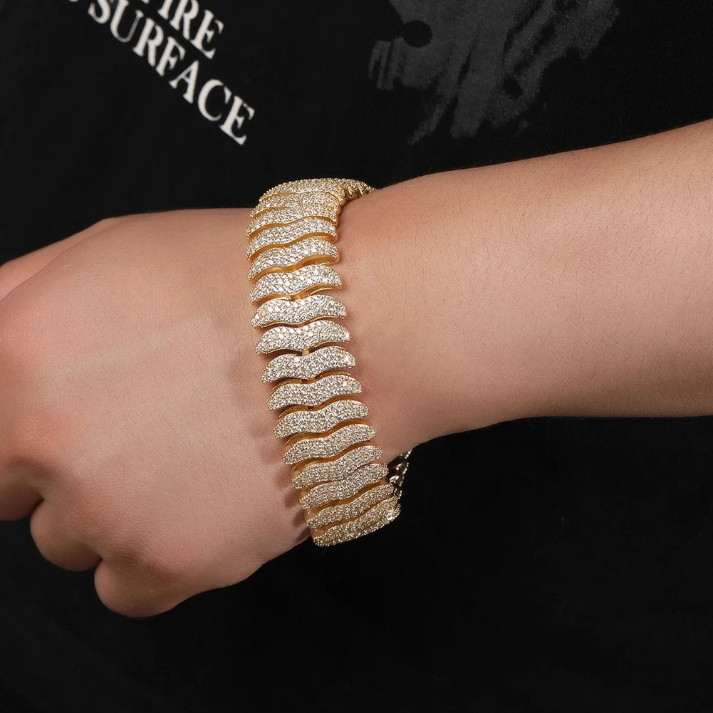 THE BLING KING 21mm Milípede Cuban Link Pulseira Colar Micro Pavimentado Ziconia Cúbica Pesada Miami Corrente Cubana HipHop Jóias