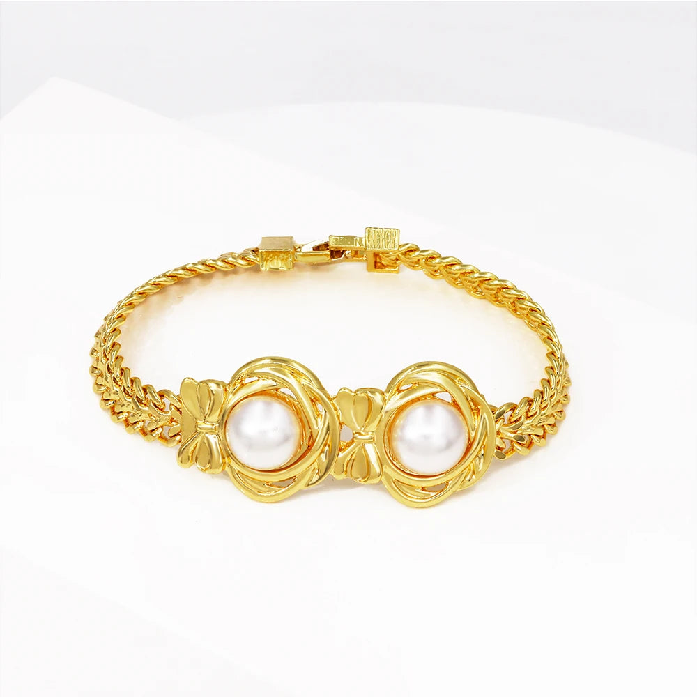 Gzjpei conjunto completo de joias de cor dourada 18k, anel de concha grande, corrente cubana, colar, pulseira para mulheres, joias africanas dubai