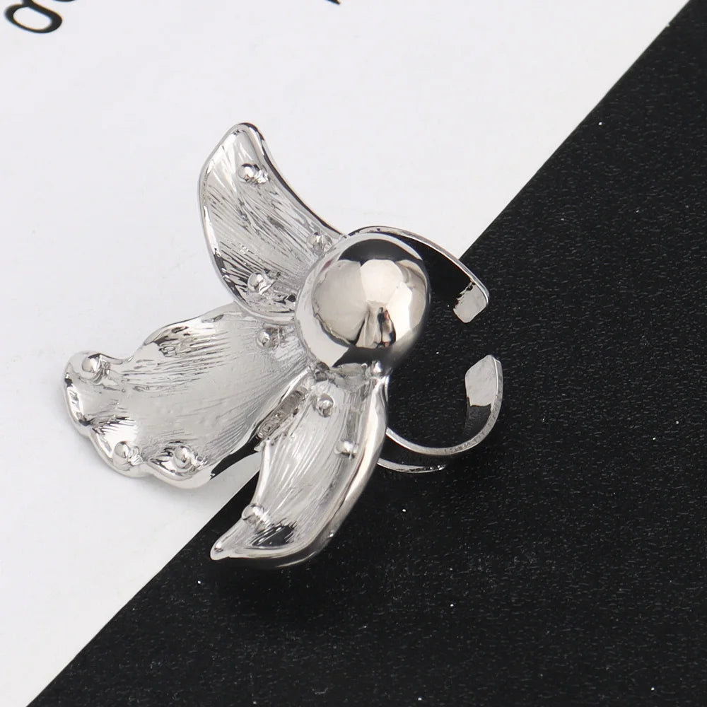 Luxo cor de ouro 4 pçs conjunto de jóias femininas nigeria moda forma borboleta colar brinco pulseira anel para festa africana casamento