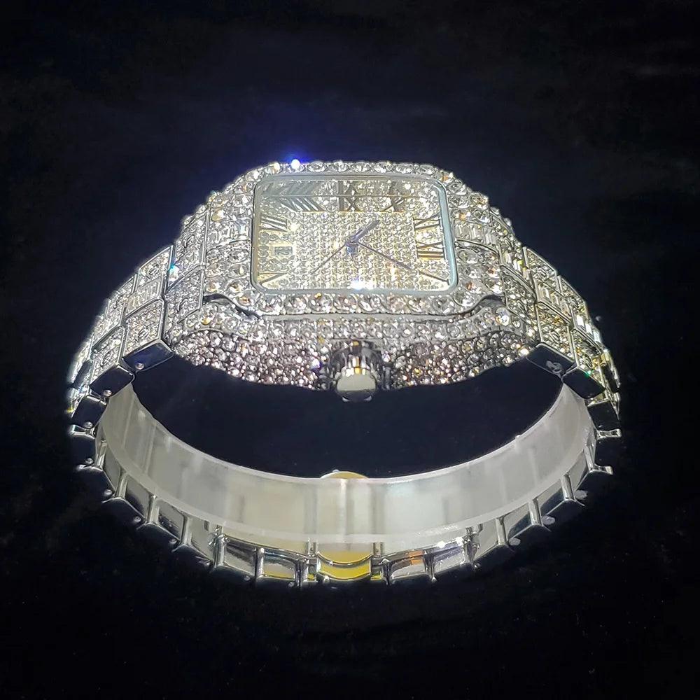 Relógio Luxury Diamond Hip Hop