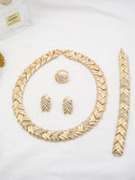 Moda 18k banhado a ouro conjunto de jóias dubai africano gargantilha colar brincos anéis casamento conjuntos de jóias de noiva para mulher