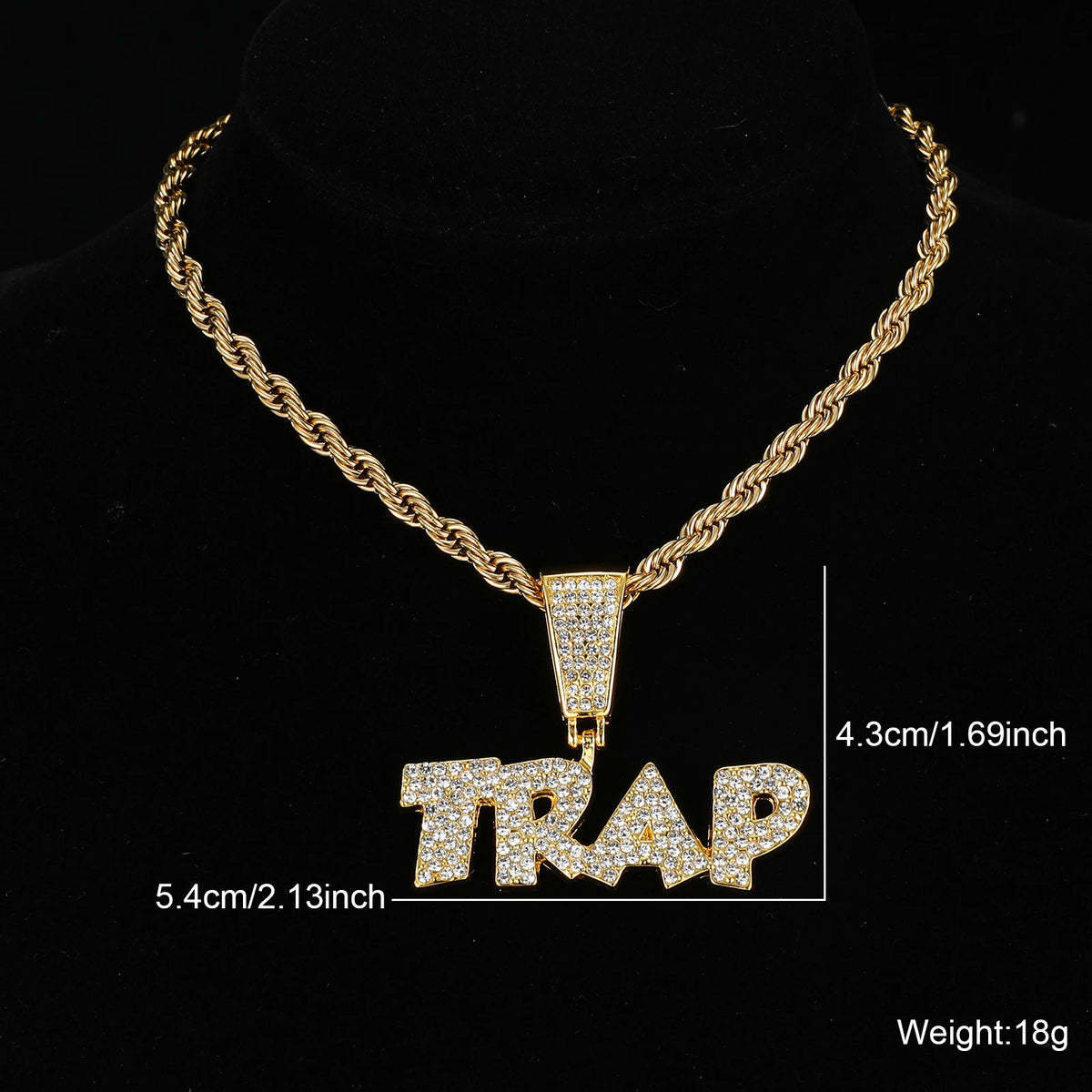 Pingentes com letras geladas Hip Hop, Corrente Cubana, AAA + Colares de Strass para homens e mulheres, Joias Rapper, 13mm