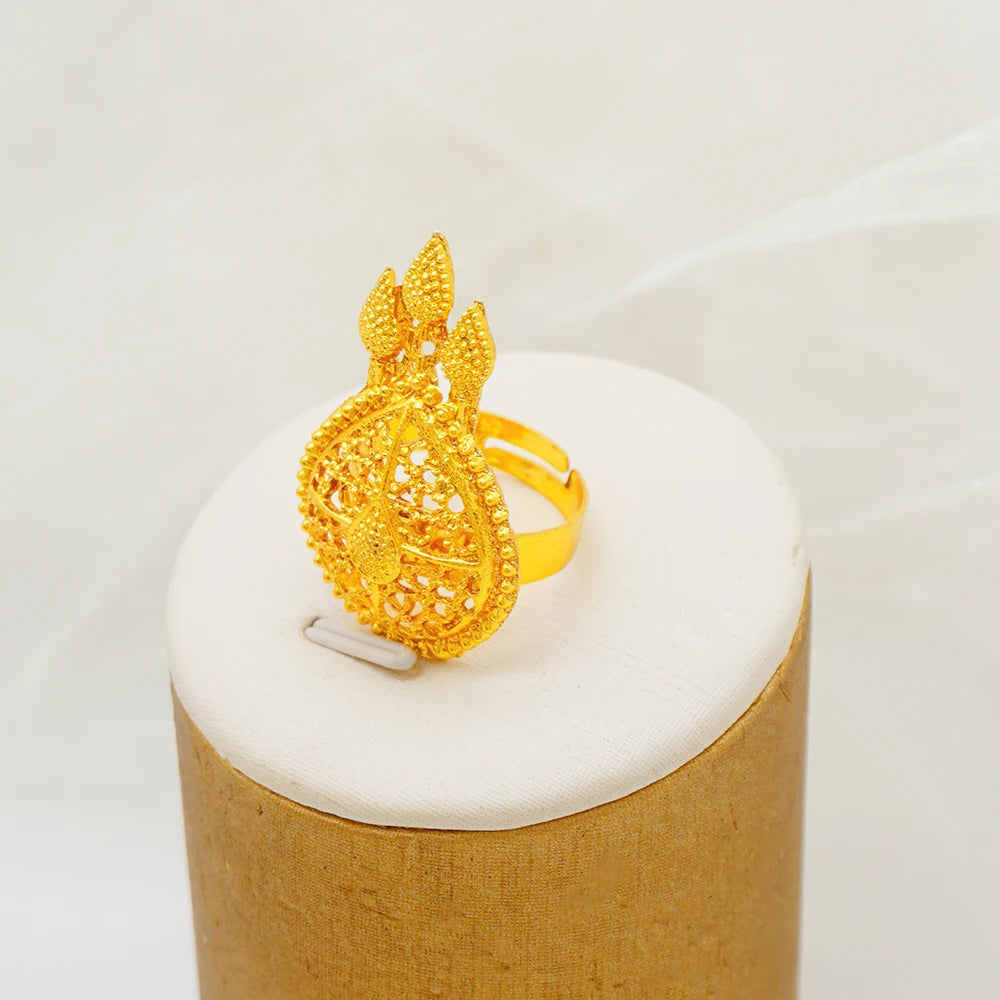 Conjunto de joias banhadas a ouro 24K Dubai Conjunto de colar de casamento para banquete feminino africano