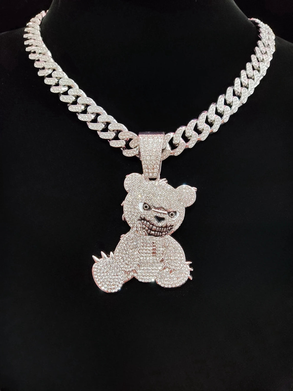 2024 novo chegou hip hop urso forma pingente colar das mulheres dos homens corrente gelada para fora bling colares hiphop jóias moda presente