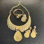 Conjunto de joias femininas banhado a ouro pingente redondo brincos grandes bijuterias de casamento presentes conjuntos de joias de casamento nigeriano SYHOL