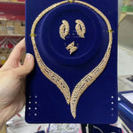 2023 venda quente zircônia cúbica conjunto de jóias de casamento nupcial conjunto de 4 peças conjunto de jóias femininas reprodução de marca de jóias