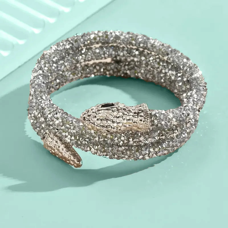 Moda menina sexy cobra twistable colar para mulheres personalizado espumante zircão diy corrente osso pulseira pulseiras