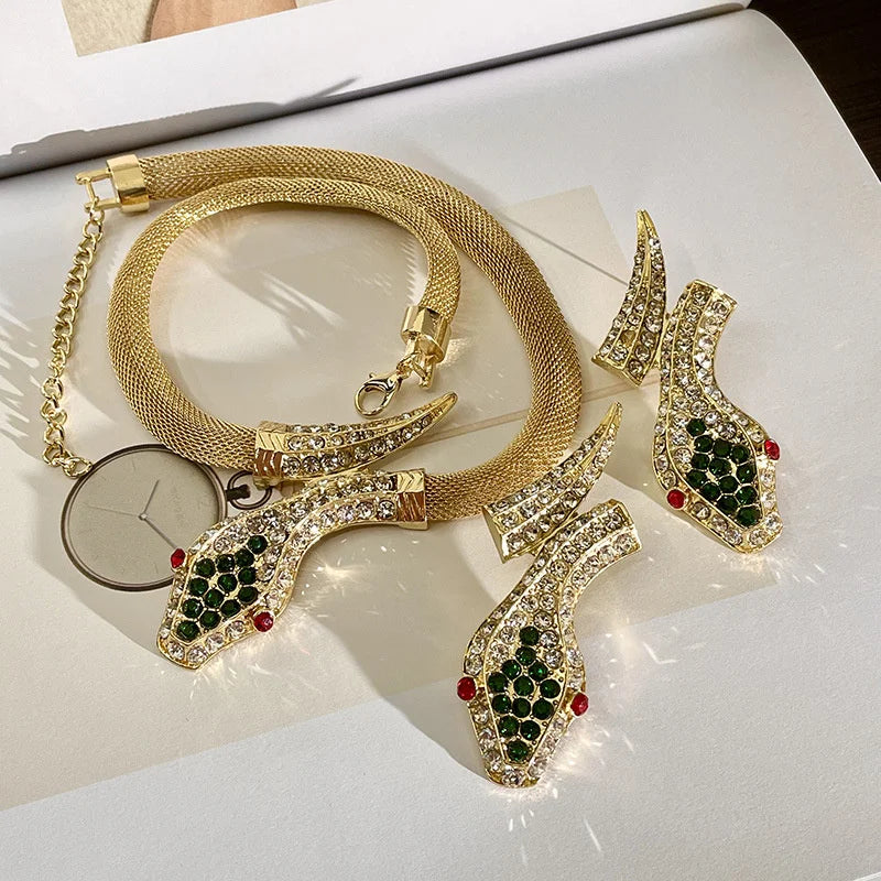 1 conjunto medieval pesado cobra em forma de moda colar brincos jóias