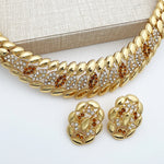 Conjunto de Jóias Banhado a Ouro Dubai para Mulheres, Design de Luxo, Colar Spike, Brincos, Pulseira, Anel, Festa de Casamento, Alta Qualidade