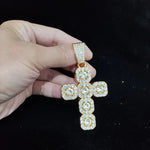 Hip Hop Praça Cruz Colar de Pingente para Homens e Mulheres, 13mm Corrente Cubana, Iced Out Bling Colares, Moda Charme Jóias, Novo