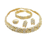 Ewelry para mulheres moda conjunto de jóias de cristal 18k banhado a ouro strass cristal claro colar brincos acessórios presentes para pr