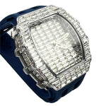 Relógio Cravejado com Pulseira de Borracha