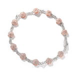 THE BLING KING Rose Flower Infinity Link Chain Colar Prong Configuração 5A Zircônia Cúbica Gargantilha HipHop Moda Jóias