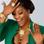 Venda quente moda senhoras colar conjunto de jóias forma de rosto corrente pingente design grandes brincos anel quadrado presente luxo bijoux