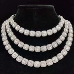 Iced Out Bling Hip Hop Colar de Corrente para Homens e Mulheres, Moda Charme Jóias, 12.5mm Largura Cadeia Quadrada