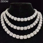 Iced Out Bling Hip Hop Colar de Corrente para Homens e Mulheres, Moda Charme Jóias, 12.5mm Largura Cadeia Quadrada