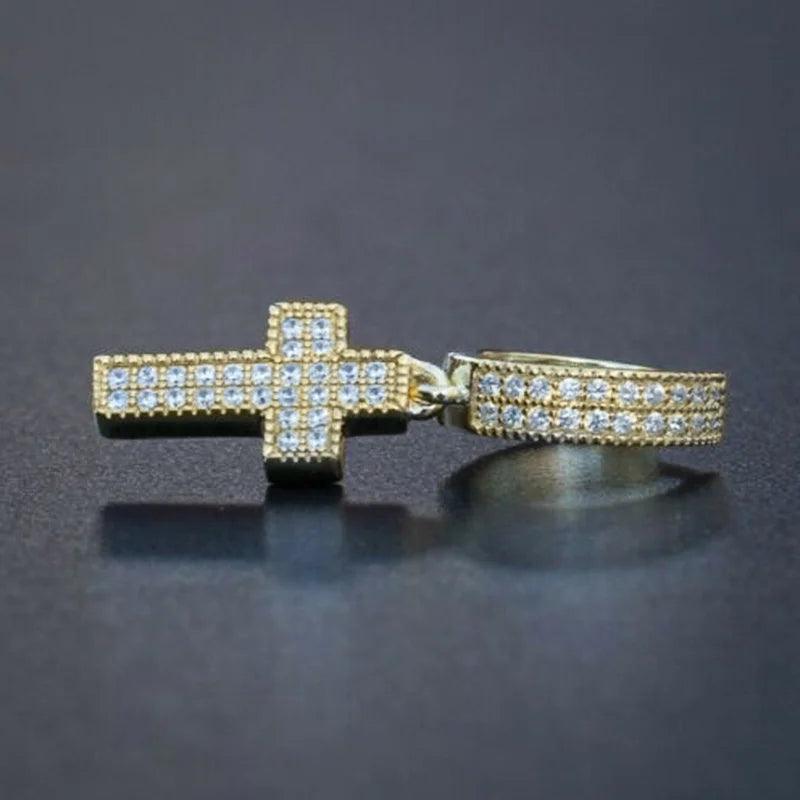 Brincos Cross Crystal