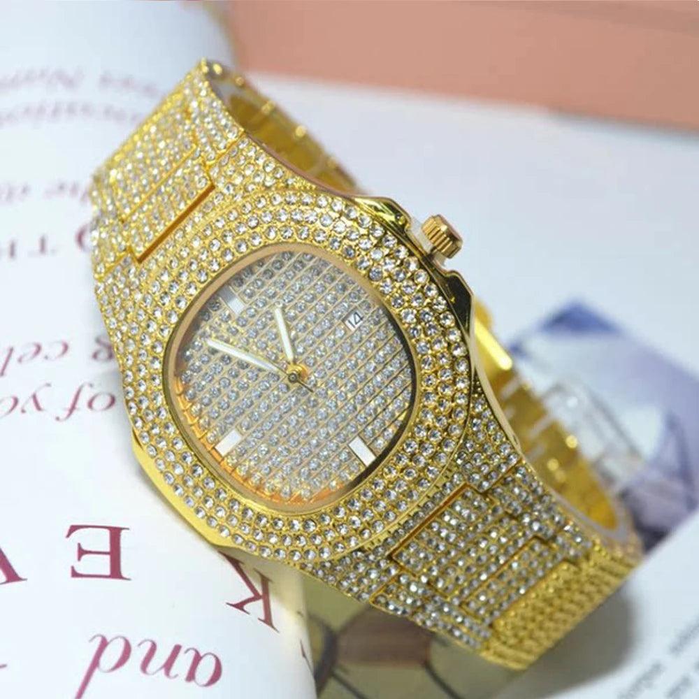 Relógio Cravejado + Pulseira