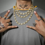 Iced out feijão de café strass punk miami cubano gargantilha colar pulseira declaração hip hop grande grosso grosso corrente colar