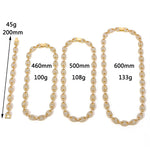 Iced out feijão de café strass punk miami cubano gargantilha colar pulseira declaração hip hop grande grosso grosso corrente colar