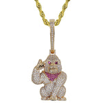 Hip hop micro pavimentado aaa zircônia cúbica bling gelado para fora animal gorila pingentes colar para homens rapper jóias cor de ouro
