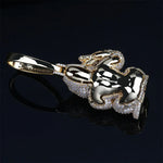 Hip hop micro pavimentado aaa zircônia cúbica bling gelado para fora animal gorila pingentes colar para homens rapper jóias cor de ouro