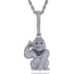 Hip hop micro pavimentado aaa zircônia cúbica bling gelado para fora animal gorila pingentes colar para homens rapper jóias cor de ouro