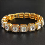 Iced Out Bling Hip Hop Colar de Corrente para Homens e Mulheres, Moda Charme Jóias, 12.5mm Largura Cadeia Quadrada