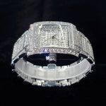 Novo relógio de diamante de luxo para homens moda gelo fora retângulo relógio de pulso bling estilo hip hop jóias relogio masculino dropshipping