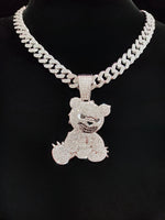 2024 novo chegou hip hop urso forma pingente colar das mulheres dos homens corrente gelada para fora bling colares hiphop jóias moda presente