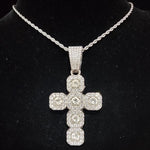 Hip Hop Praça Cruz Colar de Pingente para Homens e Mulheres, 13mm Corrente Cubana, Iced Out Bling Colares, Moda Charme Jóias, Novo