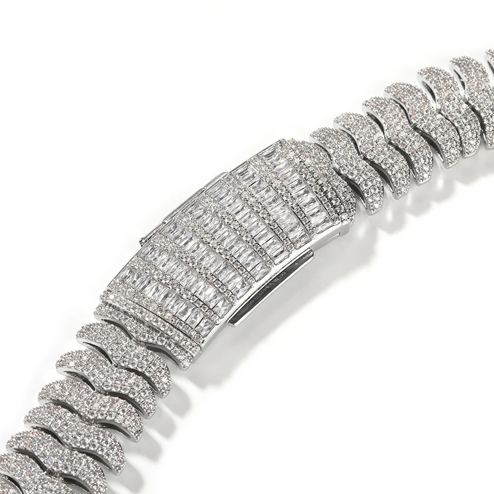 THE BLING KING 21mm Milípede Cuban Link Pulseira Colar Micro Pavimentado Ziconia Cúbica Pesada Miami Corrente Cubana HipHop Jóias