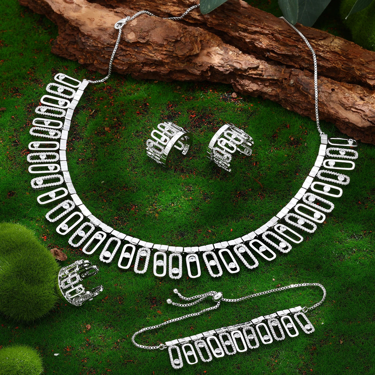 2023 venda quente zircônia cúbica conjunto de jóias de casamento nupcial conjunto de 4 peças conjunto de jóias femininas reprodução de marca de jóias