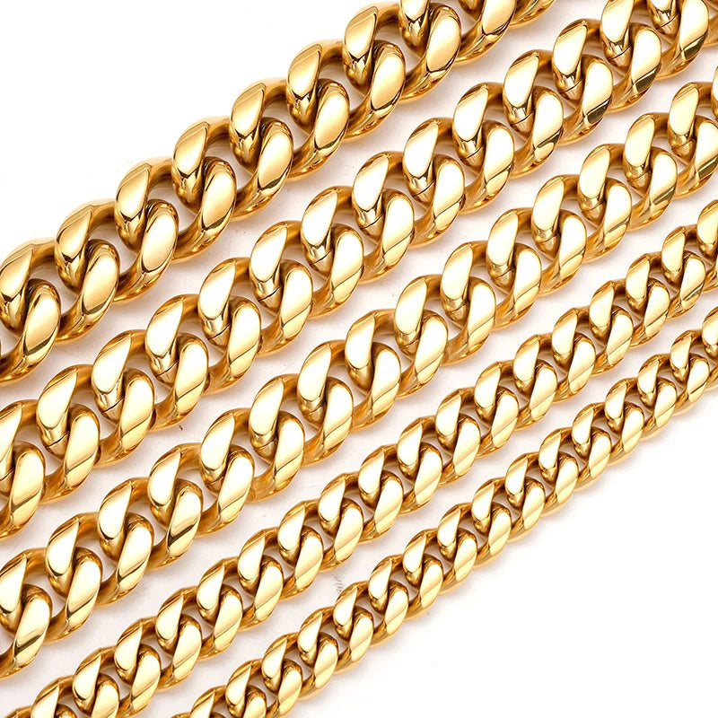 12/14/18/20/22mm grande pesado sólido aço inoxidável cubano miami link corrente colares para homens hip hop bling gelado para fora rapper jóias