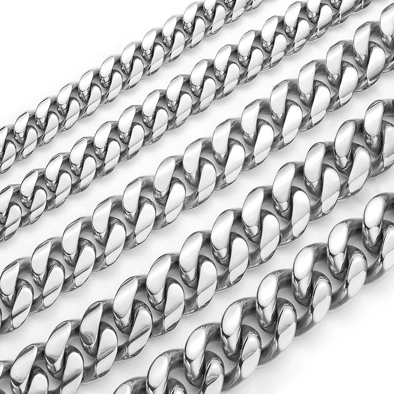 12/14/18/20/22mm grande pesado sólido aço inoxidável cubano miami link corrente colares para homens hip hop bling gelado para fora rapper jóias