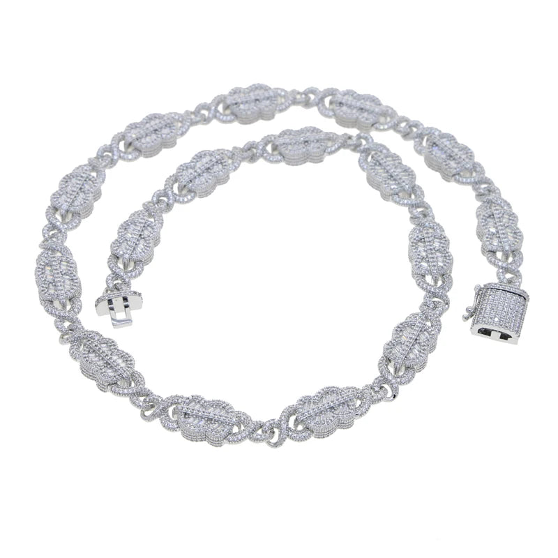 Iced out bling masculino menino jóias 2023 novo design infinito dólar dinheiro cubano link corrente hip hop conjunto de jóias pulseira colar