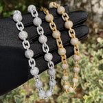 Corrente de bola gelada com letra bolha para homens, colar gargantilha micro pave, joias da moda hip hop, encantos bling