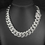 Atacado hip hop jóias 22mm latão cubana corrente luxo 18k banhado a ouro grande pesado sólido miami cubano colar para homem