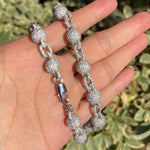 Corrente de bola gelada com letra bolha para homens, colar gargantilha micro pave, joias da moda hip hop, encantos bling