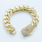 Hhiok venda quente monaco 14k banhado a ouro corrente masculina com fecho gelado colar miami 12/15/20mm corrente de ligação cubana de latão para homens