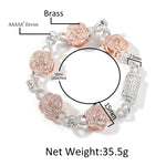 THE BLING KING Rose Flower Infinity Link Chain Colar Prong Configuração 5A Zircônia Cúbica Gargantilha HipHop Moda Jóias