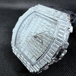 Relógio Cravejado com Pulseira de Borracha