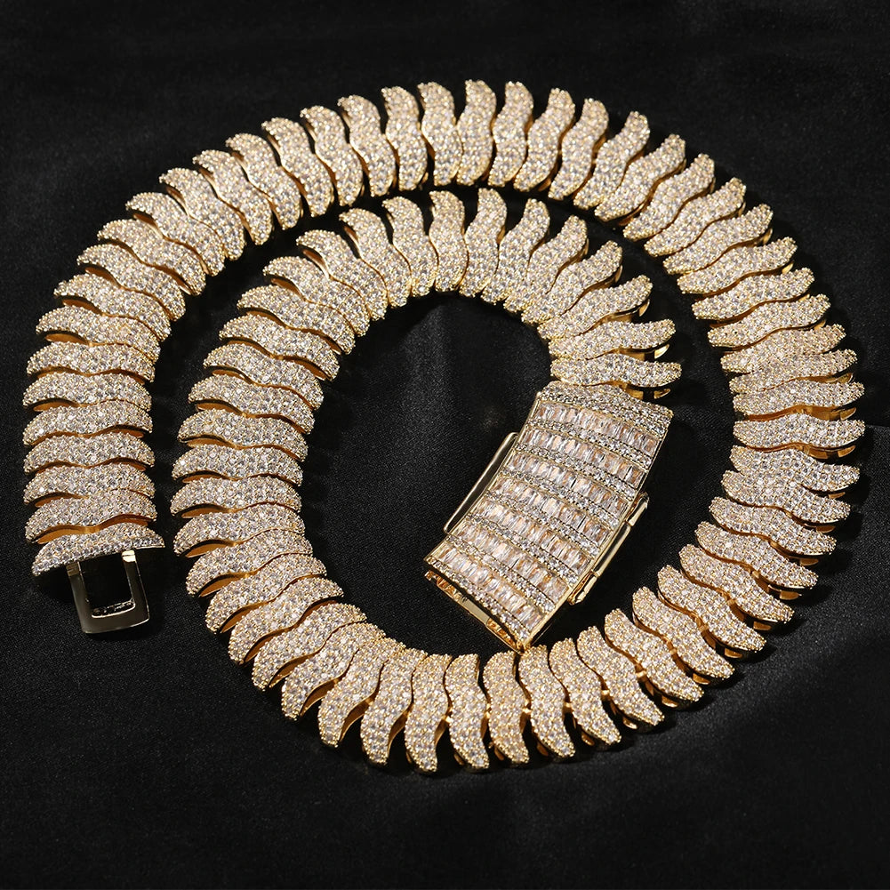 THE BLING KING 21mm Milípede Cuban Link Pulseira Colar Micro Pavimentado Ziconia Cúbica Pesada Miami Corrente Cubana HipHop Jóias