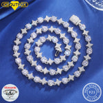 925 prata esterlina estrela redonda moissanite tênis corrente colar para mulheres novo design gelado para fora hip hop jóias finas para o natal
