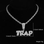 Pingentes com letras geladas Hip Hop, Corrente Cubana, AAA + Colares de Strass para homens e mulheres, Joias Rapper, 13mm