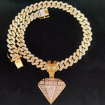 Masculino feminino hip hop cônico pingente colar com 14mm corrente cubana hiphop gelado pingentes colares moda punk jóias presentes