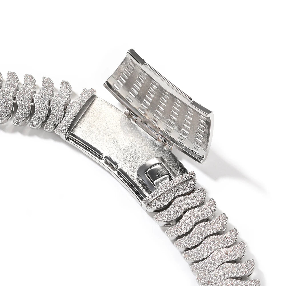 THE BLING KING 21mm Milípede Cuban Link Pulseira Colar Micro Pavimentado Ziconia Cúbica Pesada Miami Corrente Cubana HipHop Jóias